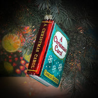 A Christmas Carol by Charles Dickens Christmas Tree Ornament, Book Glass Ornament, Blown Glass 3D, Book Lover Gift, Christmas Tree Decor.