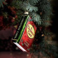 A Christmas Carol by Charles Dickens Christmas Tree Ornament (Red), Book Ornament, 3D Blown Glass Christmas Tree Decoration, Gift for Book Lovers.