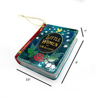 Little Women by Louisa M. Alcott Christmas Tree Ornament, Blown Glass 3D Book Ornament, Book Lover Gift, Holiday Gift for Book Lovers.