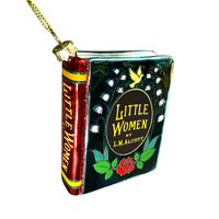 Little Women by Louisa M. Alcott Christmas Tree Ornament, Blown Glass 3D Book Ornament, Book Lover Gift, Holiday Gift for Book Lovers.