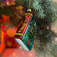Little Women by Louisa M. Alcott Christmas Tree Ornament, Blown Glass 3D Book Ornament, Book Lover Gift, Holiday Gift for Book Lovers.