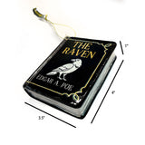 The Raven by Edgar Allan Poe Christmas Tree Ornament, Bookish Ornament, Gothic Literature Tree Decoration, Blown Glass 3D, Book Lover Gift.