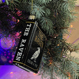 The Raven by Edgar Allan Poe Christmas Tree Ornament, Bookish Ornament, Gothic Literature Tree Decoration, Blown Glass 3D, Book Lover Gift.