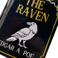 The Raven by Edgar Allan Poe Christmas Tree Ornament, Bookish Ornament, Gothic Literature Tree Decoration, Blown Glass 3D, Book Lover Gift.