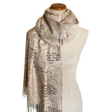 Pride and Prejudice Quotes Scarf, Jane Austen Literary Scarf, Book Lover Gift, Romantic Novel Shawl, Austen Quote Wrap, Bookish gift