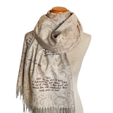 Pride and Prejudice Quotes Scarf, Jane Austen Literary Scarf, Book Lover Gift, Romantic Novel Shawl, Austen Quote Wrap, Bookish gift