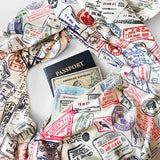 Travel Infinity Scarf with Hidden Zipper Pocket, Passport Stamp Scarf, World Travel, Travel Gift, Passport Holder Scarf, Gift for Traveler