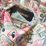 Travel Infinity Scarf with Hidden Zipper Pocket, Passport Stamp Scarf, World Travel, Travel Gift, Passport Holder Scarf, Gift for Traveler