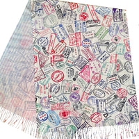 Traveler scarf, Scarf with passport stamps (Full print), Flight attendant gift, Travel Agent gift, World Traveler Gift, Plane scarf