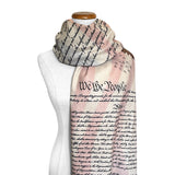 US Constitution and Bill of Rights Scarf, Patriotic Shawl, American History Gift, Constitutional Scarf, Fourth of July Wrap, USA Flag Scarf