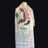US Constitution and Bill of Rights Scarf, Patriotic Shawl, American History Gift, Constitutional Scarf, Fourth of July Wrap, USA Flag Scarf