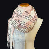 US Constitution and Bill of Rights Scarf, Patriotic Shawl, American History Gift, Constitutional Scarf, Fourth of July Wrap, USA Flag Scarf