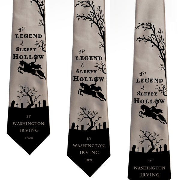 The Legend of Sleepy Hollow by Washington Irving Necktie, Book Necktie, Legend of Sleepy Hollow Tie, Necktie, Gothic story, Halloween tie