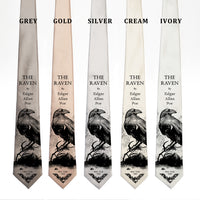 The Raven Necktie. Book Necktie with The Raven by Edgar Allan Poe design. Book Necktie, Literary Gift