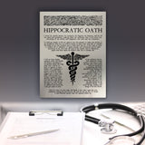 Hippocratic Oath wall art metal panel. Literary Wall art with Hippocratic Oath design. Medical Doctor Gift. Medical Student Gift.