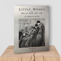 Little Women by Louisa May Alcott title page printed on a metal panel. Literary Wall art with Little Women design. Literary Gift