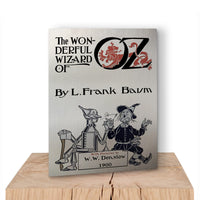 The Wonderful Wizard of Oz by L. Frank Baum wall art metal panel. Literary Wall art with Wizard of Oz design. Literary Gift