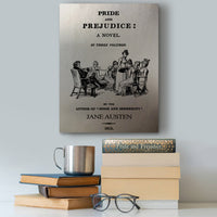 Pride and Prejudice by Jane Austen wall art aluminum panel. Literary Wall art with Pride and Prejudice design. Jane Austen Gift, Literary Gift.