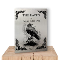 The Raven by Edgar Allan Poe wall art metal panel. Literary Wall art with The Raven poem design. Literary Gift