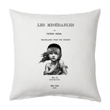 Les Misérables by Victor Hugo Pillow Cover, Book pillow cover.