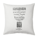 Romeo and Juliet by William Shakespeare  Pillow Cover, Book pillow cover.
