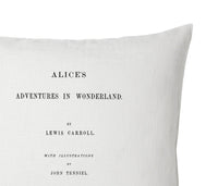 Alice in Wonderland Pillow Cover, Book pillow cover.