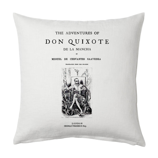 DON QUIXOTE De La Mancha Pillow Cover, Book pillow cover.