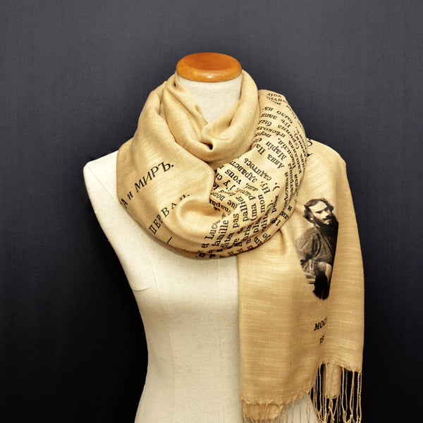 War and Peace by Leo Tolstoy shawl/scarf - Russian version