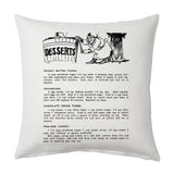 Cooking Recipe Pillow Cover - Recipe, Cooking, Cookbook, Cooking book, Food, Recipe book . Soup, Salads,Desserts,Entrees. Throw pillow
