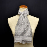 Les Misérables by Victor Hugo Chiffon scarf (English version), summer scarf, light scarf, Spring scarf