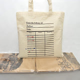 Library card tote bag. Library card with day due stamps handbag.  Book Bag. Library bag. Market bag
