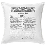 Annabel Lee by Edgar Allan Poe Pillow Cover, Book pillow cover.