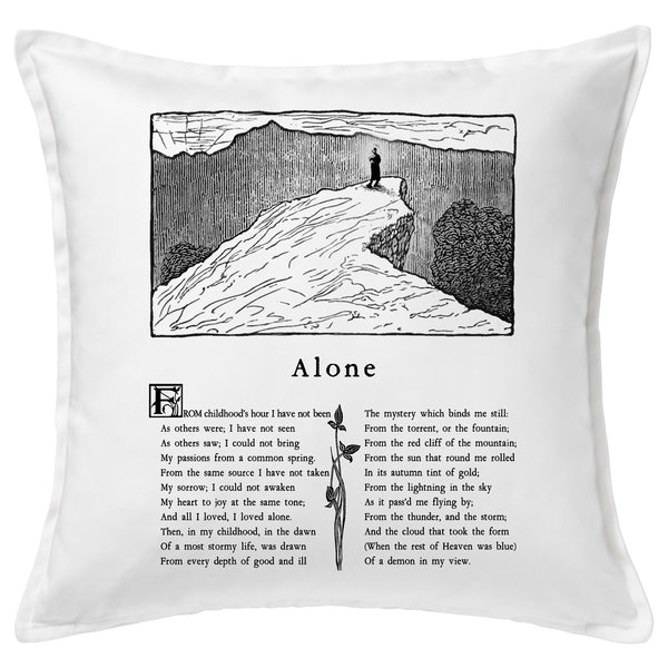 Alone by Edgar Allan Poe Pillow Cover, Book pillow cover.