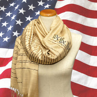 US Constitution and Bill of Rights scarf/ shawl, We the People, legislative executive judicial, ten amendments, personal freedoms and rights