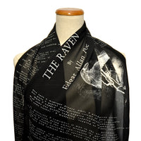 The Raven by Edgar Allan Poe  Chiffon scarf. Black scarf, Goth scarf, Gothic Scarf, Emo Scarf, Nevermore.