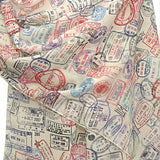 Traveler Chiffon Scarf.Light Chiffon scarf with Passport stamps.Flight attendant gift,Travel Agent gift.Spring Summer  scarf,light scarf.