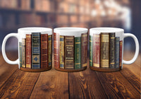 Bookshelf Mug. Coffee Mug with the famous books' titles, Bookish Gift,  Literary Mug, Book Lover Mug, Librarian gift.