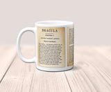 Dracula by Bram Stoker Mug. Coffee Mug with Dracula book pages, Bookish Gift,Literature Mug, Book Lover Mug, Librarian gift.