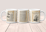 Adventures of Huckleberry Finn by Mark Twain Mug. Coffee Mug with Huckleberry Fin book Title and Book Pages,Bookish Gift,Literary Mug