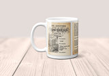 The Adventures of Tom Sawyer by Mark Twain Mug. Coffee Mug with Tom Sawyer book Title and Book Pages,Bookish Gift,Literary Mug