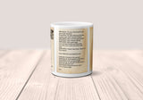 The Tragedy of Hamlet, Prince of Denmark by William Shakespeare Mug. Coffee Mug with Hamlet play Title and  Pages