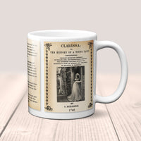 Clarissa, or, the History of a Young Lady by Samuel Richardson Mug. Coffee Mug with Clarissa book pages, Bookish Gift, Literary Mug