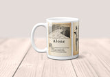 Alone by Edgar Allan Poe Mug. Coffee Mug with full text of Edgar Allan Poe's "Alone" poem, Bookish Gift,Literary Mug