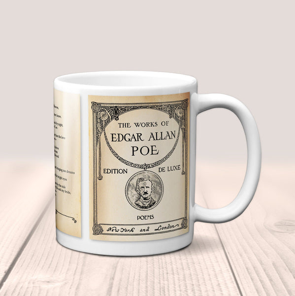 Annabel Lee by Edgar Allan Poe Mug. Coffee Mug with Full text of Edgar Allan Poe's "Annabel Lee" poem, Bookish Gift,Literature Mug