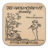As You Like It by William Shakespeare Coaster. Coffee Mug Coaster with Shakespeare's  As You Like It play design, Bookish Gift,Literary Gift