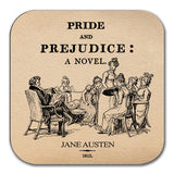 Pride and Prejudice by Jane Austen Coaster. Coffee Mug Coaster with Pride and Prejudice book design, Bookish Gift, Literary Gift