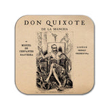 The adventures of Don Quixote De La Mancha by Miguel de Cervantes Saavedra Coaster.Coffee Mug Coaster with DON QUIXOTE book design