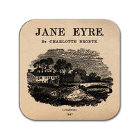 Jane Eyre by Charlotte Brontë Coaster. Coffee Mug Coaster with Jane Eyre book design, Bookish Gift, Literary Gift