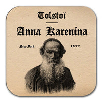 Anna Karenina by Leo Tolstoy Coaster (English Version). Coffee Mug Coaster with Anna Karenina book design, Bookish Gift, Literary Gift