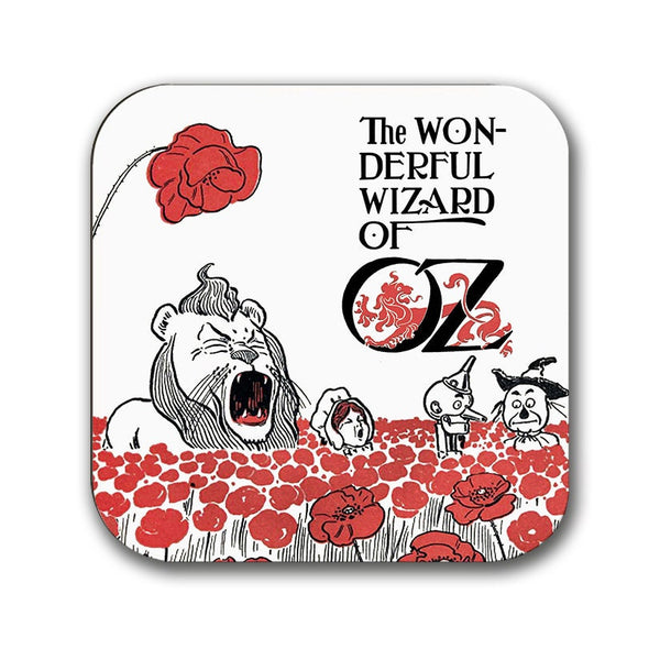 The Wonderful Wizard of Oz by L. Frank Baum Coaster. Coffee Mug Coaster with Wizard of Oz book design, Bookish Gift, Literary Gift, Poppies